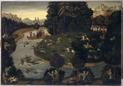 Deer Hunt of Frederick The Wise with the Emperor Maximilian I by Lucas Cranach the Elder